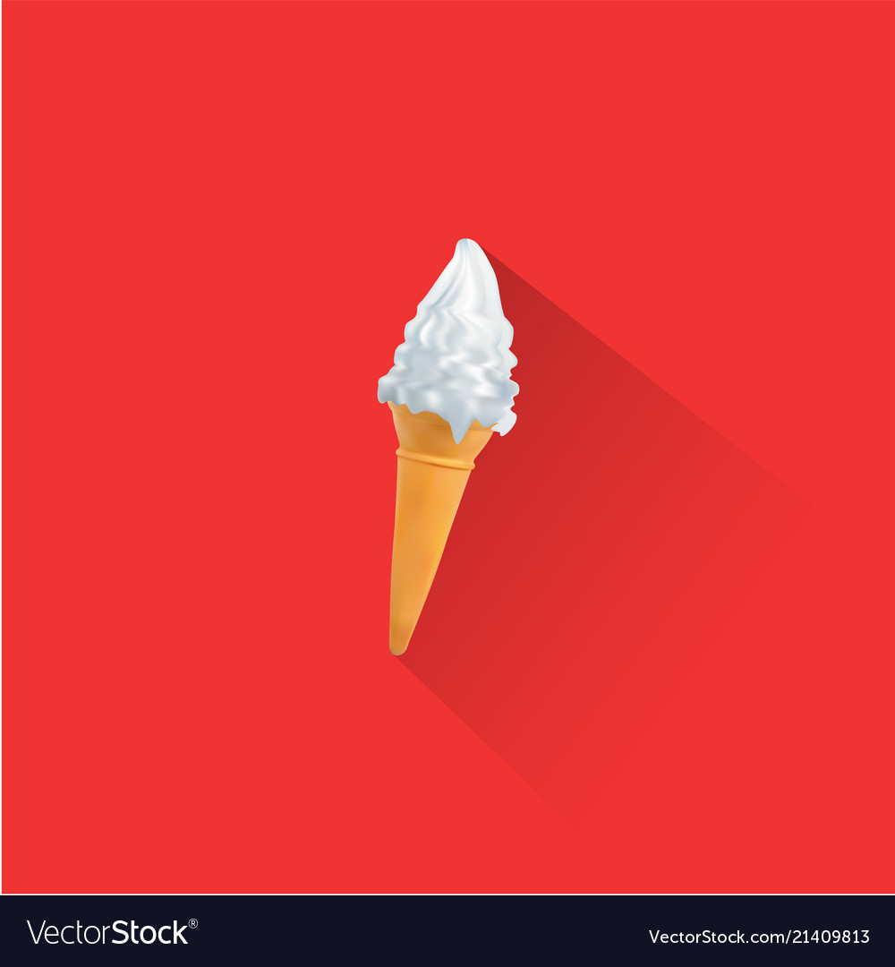 Ice cream and cone on red background eps file