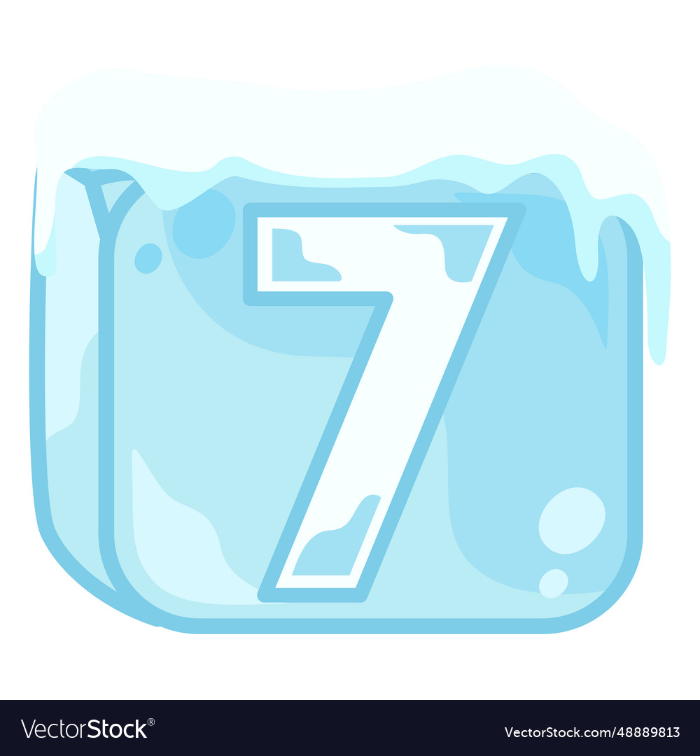 Ice cube number 7 vector image Ice cube number 7