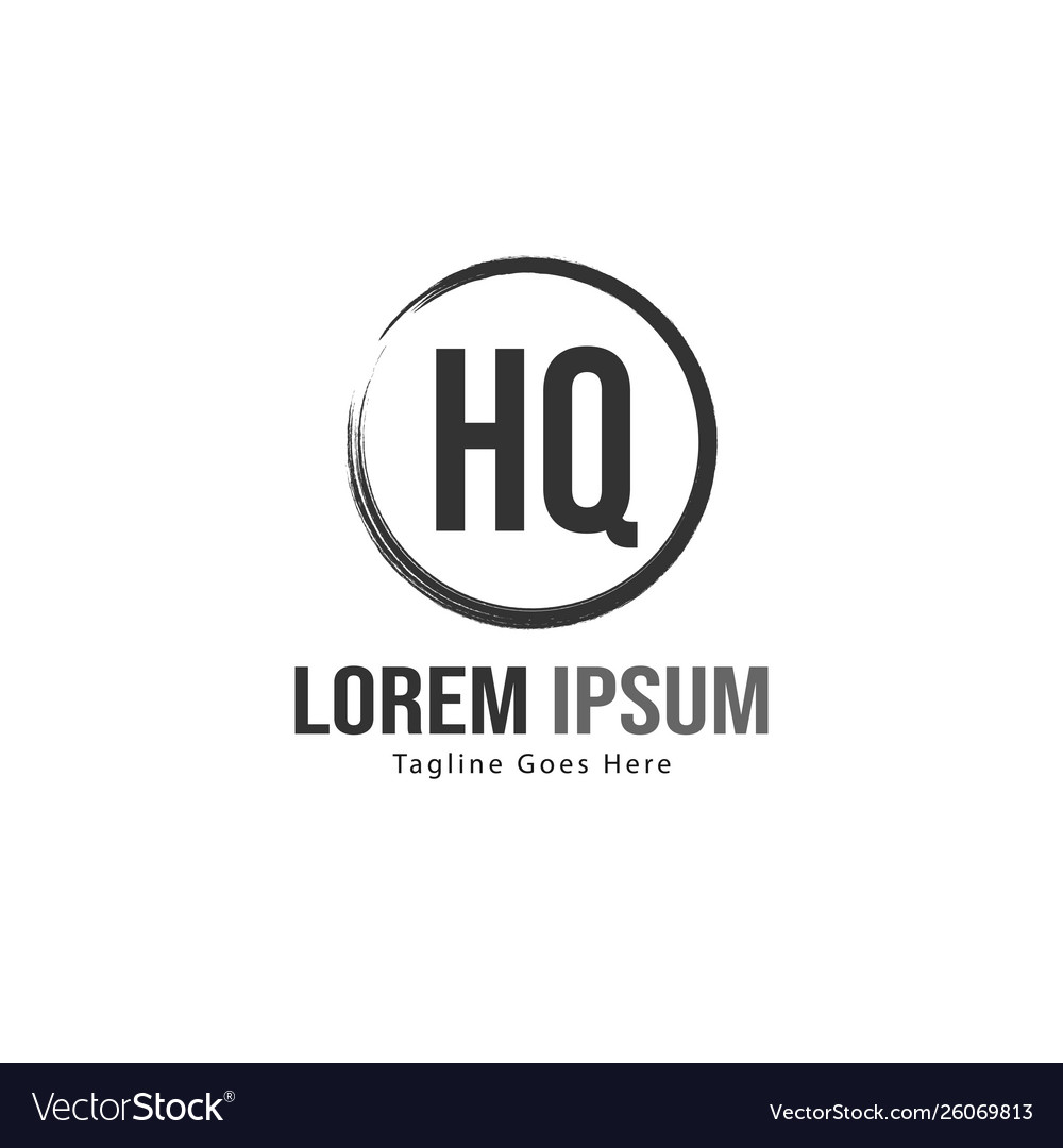 Initial hq logo template with modern frame