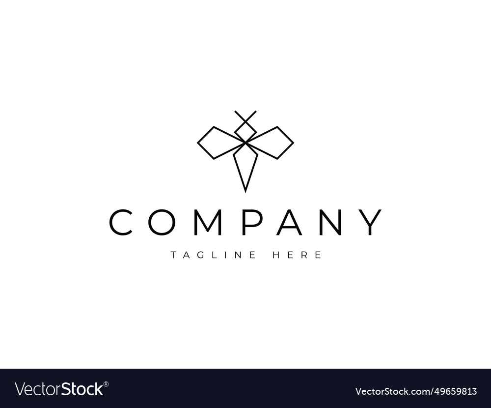 Luxury bee line logo design Royalty Free Vector Image