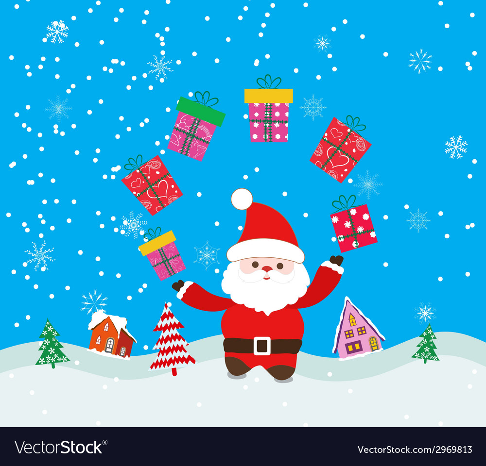 Merry christmas background with santa claus