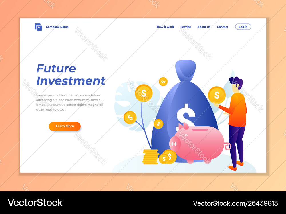 Money Investment Web Banner Background Template Vector Image
