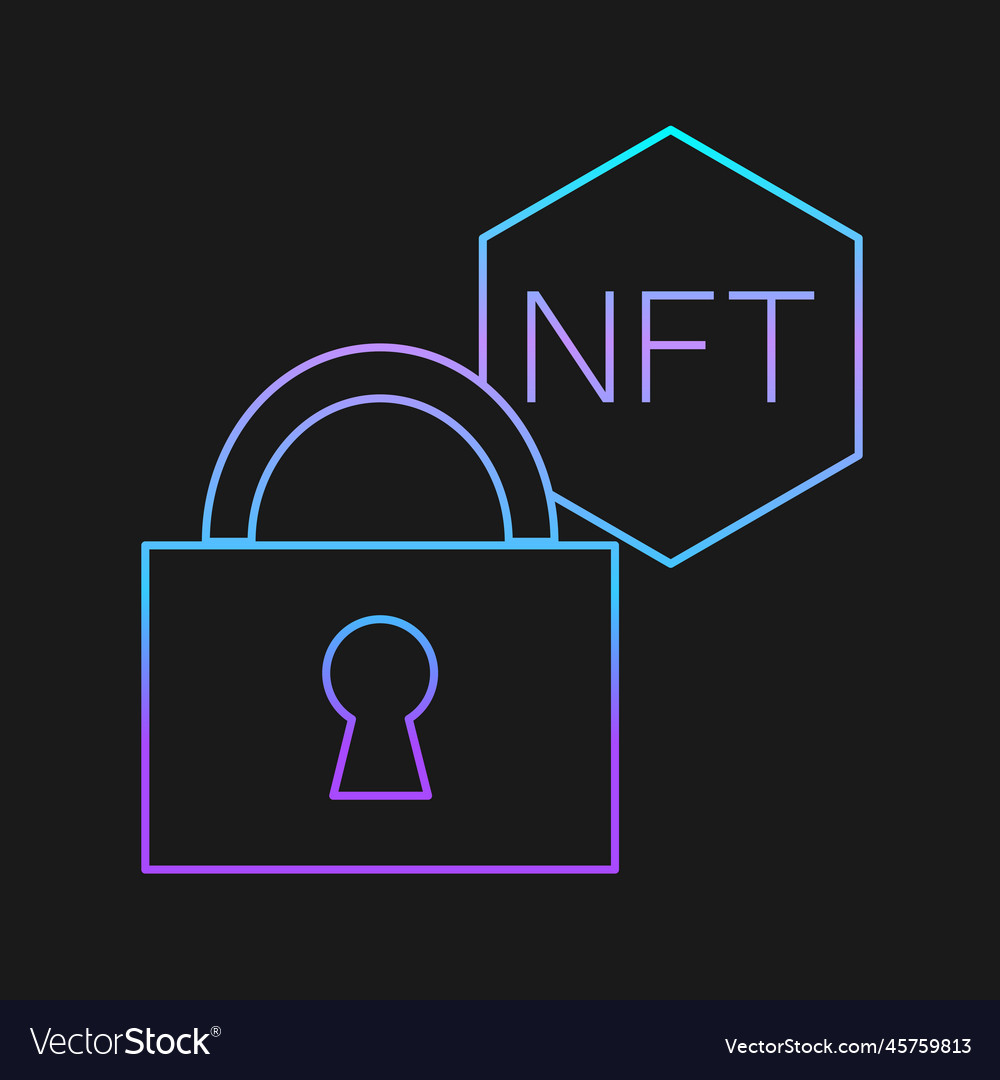 Nft blockchain technology line icon linear style vector image Nft blockchain technology line icon linear style