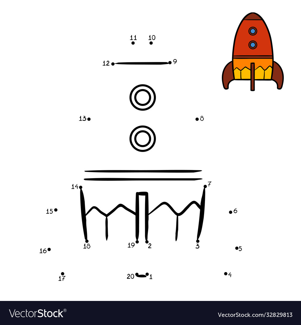 Numbers game spaceship vector image Numbers game spaceship