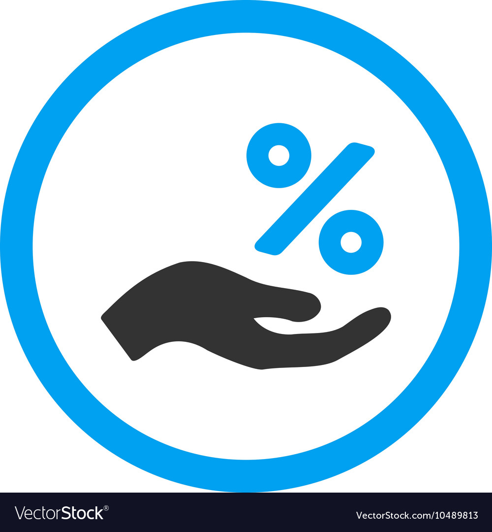 Percent offer hand rounded icon