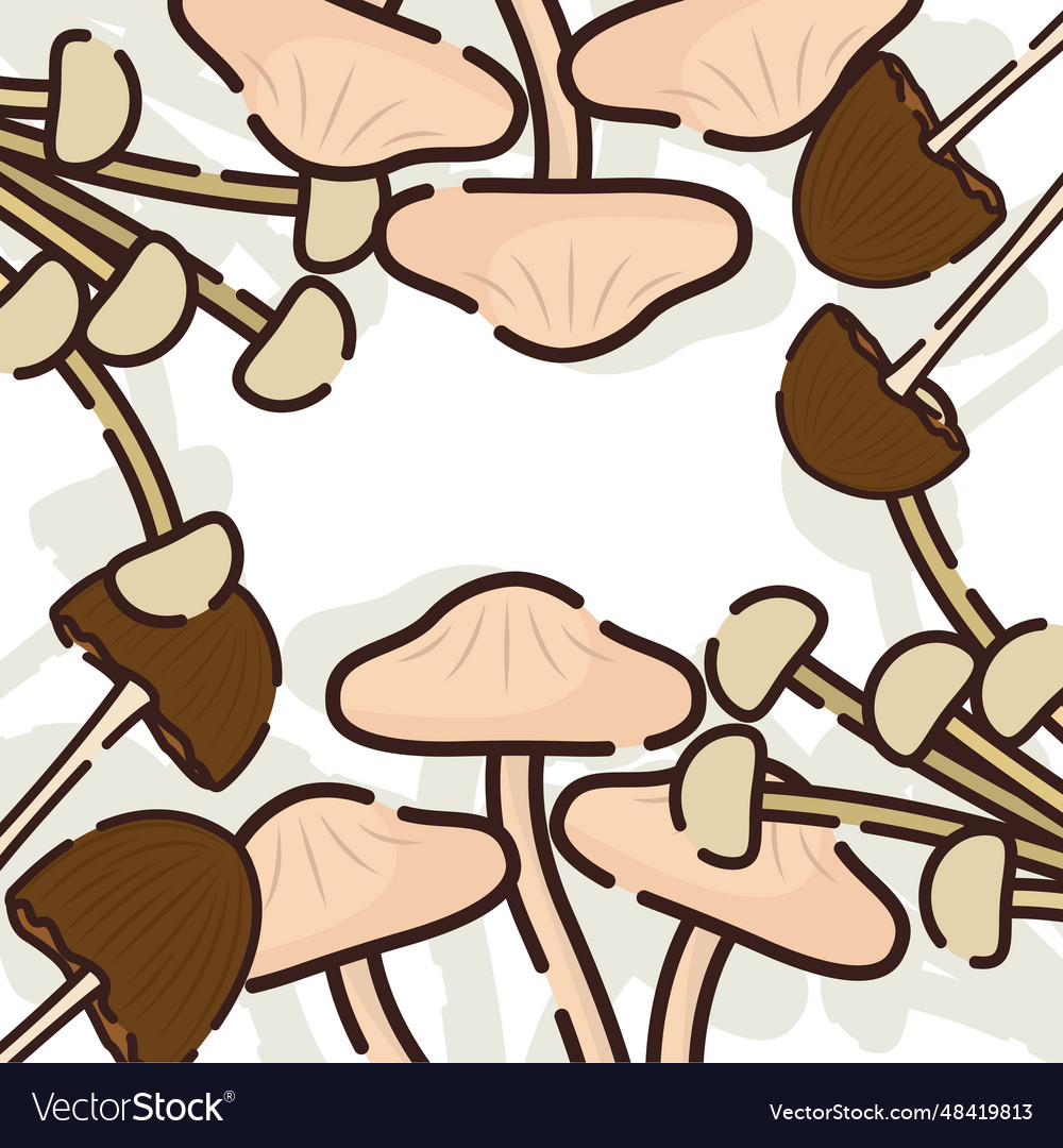 Seamless pattern background with mushroom icons