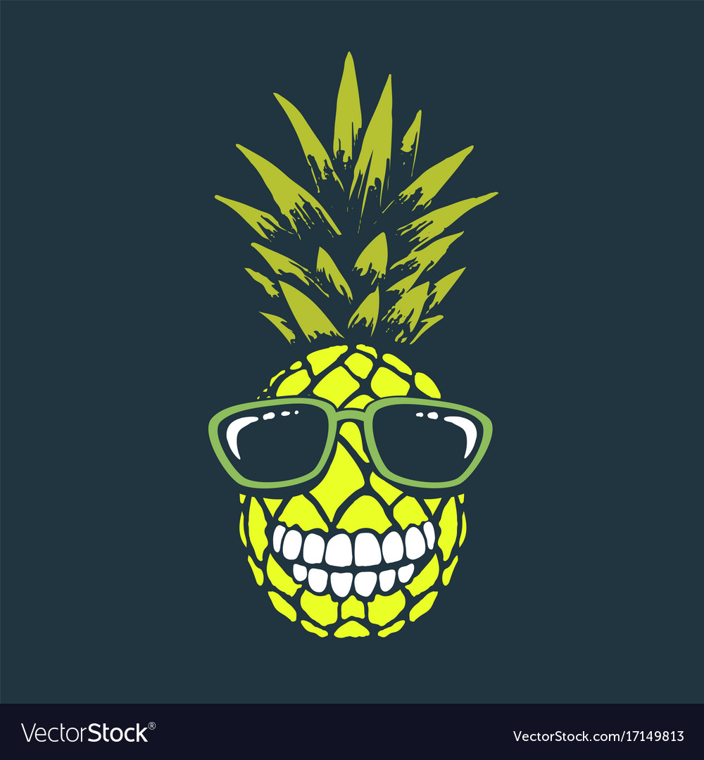 Smiling funny pineapple Royalty Free Vector Image