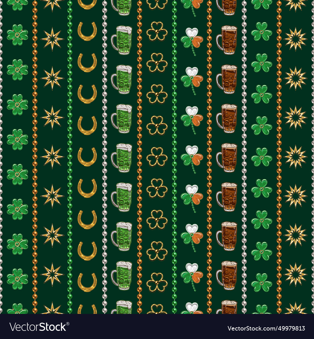 St patricks day pattern with holiday objects Vector Image St patricks day pattern with holiday objects