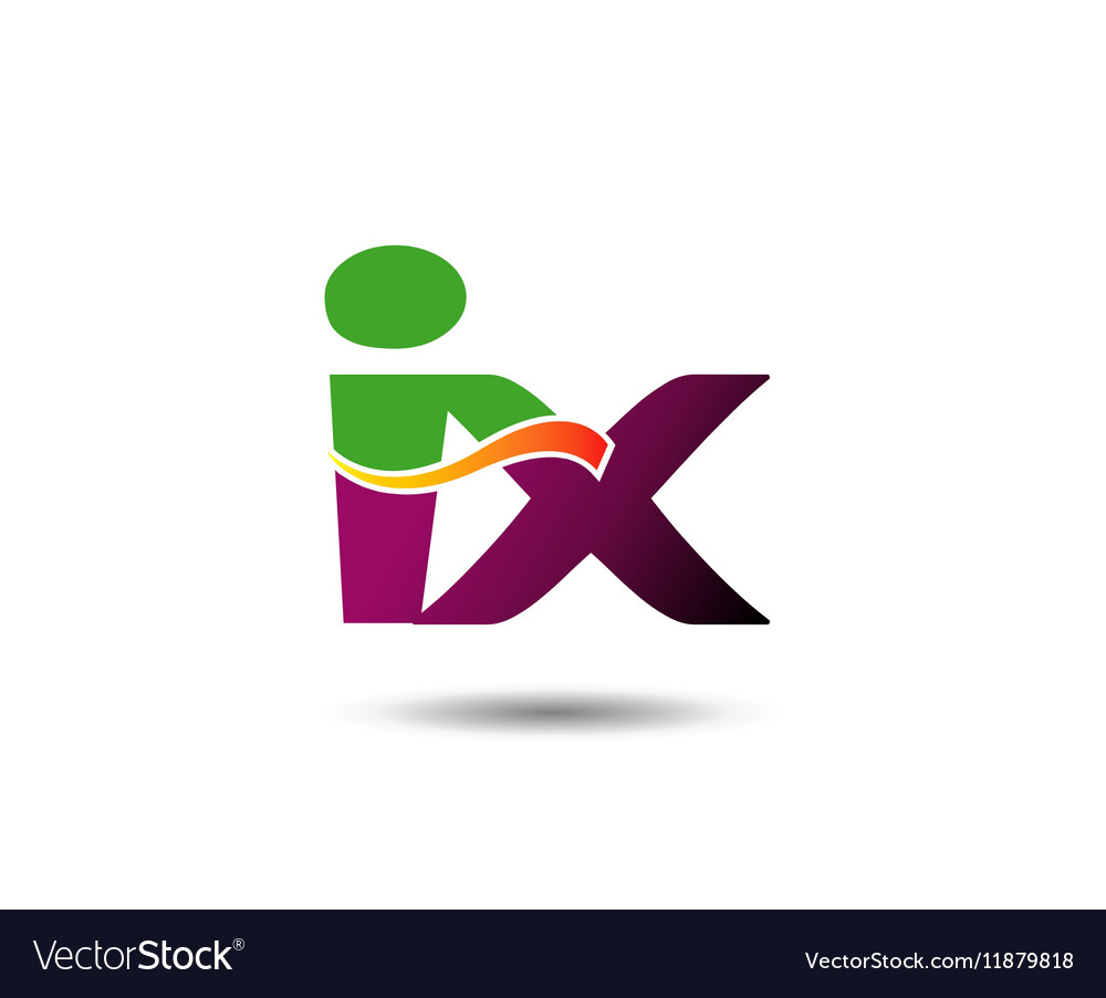 Abstract letter ix logo design template