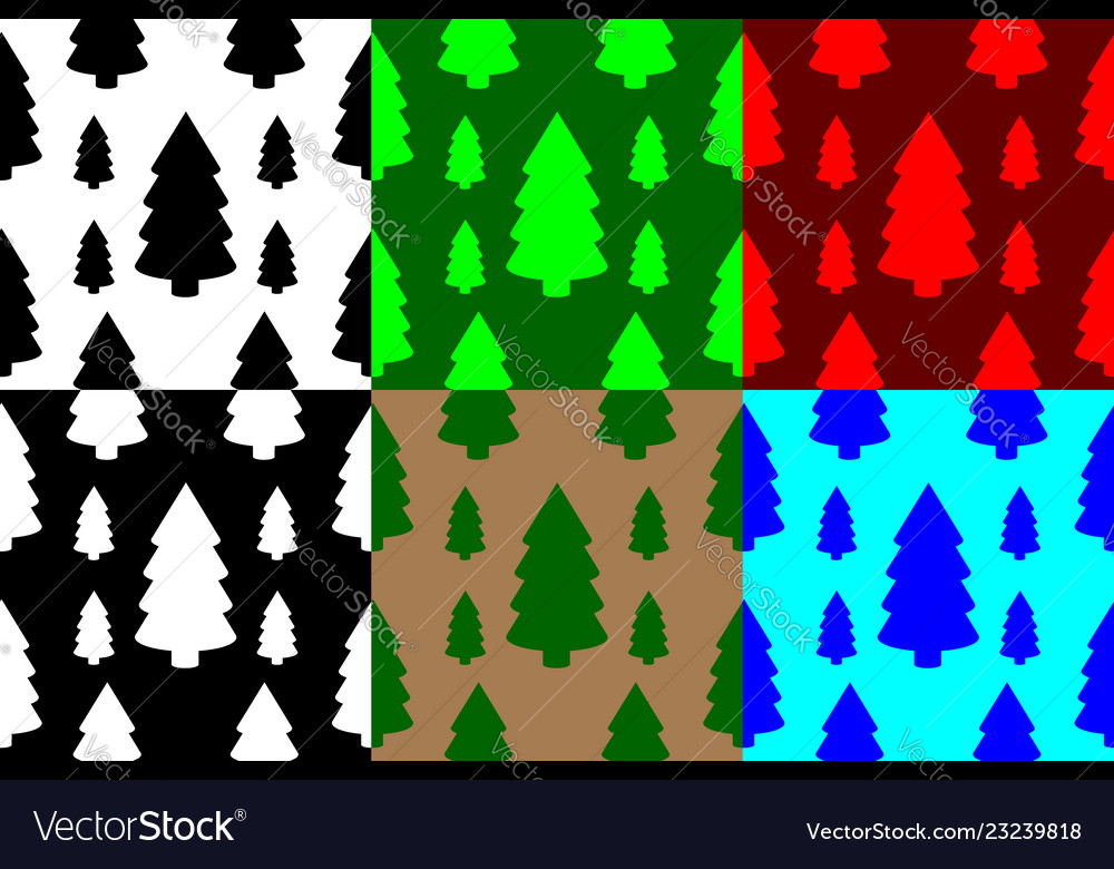 Coniferous tree seamless pattern