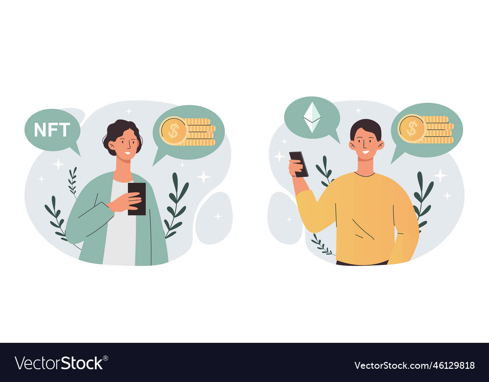 Creating tokens set vector image Creating tokens set