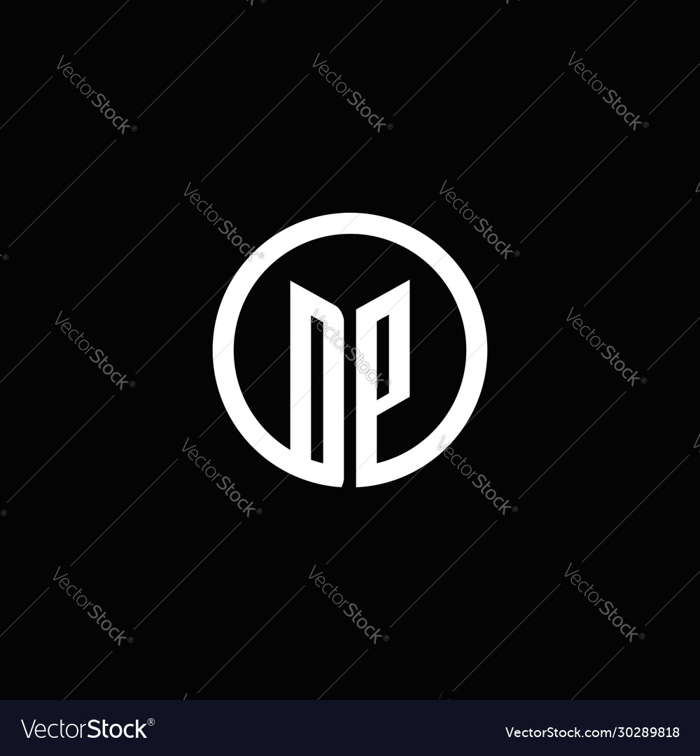 Dp monogram logo isolated with a rotating circle