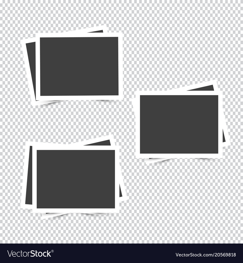 Empty photo frame on transparent background