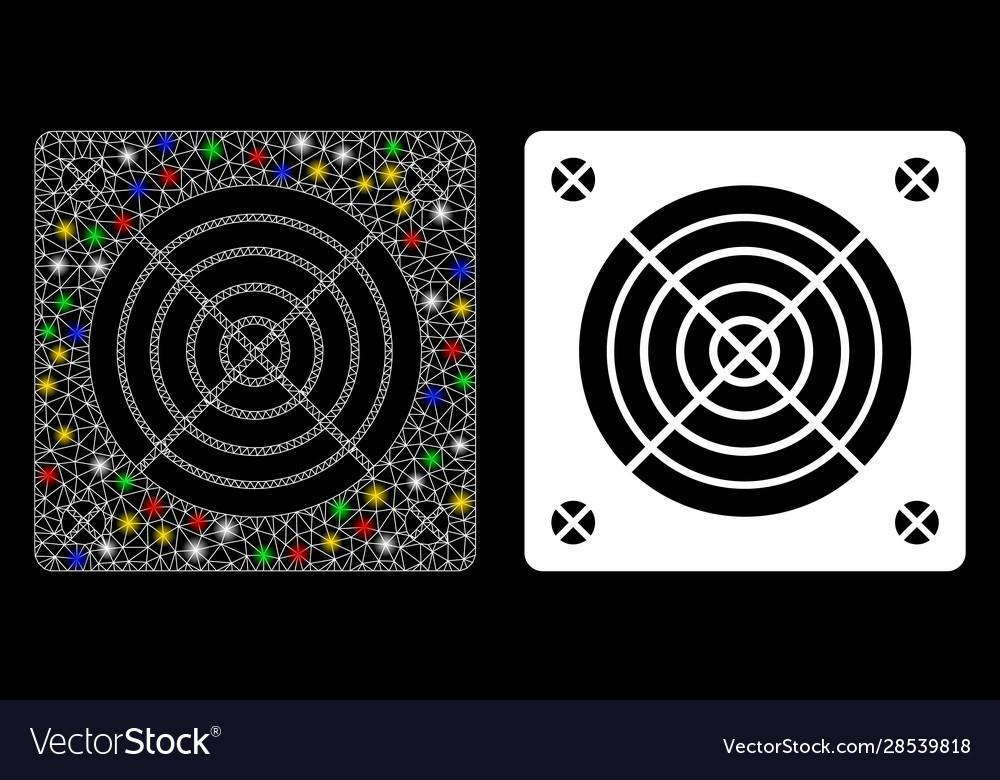 Flare mesh network asic miner hardware icon vector image Flare mesh network asic miner hardware icon