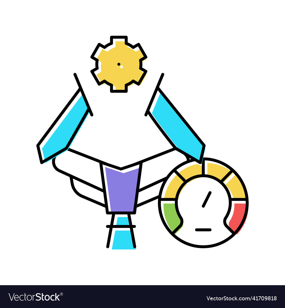 Industry work process optimize color icon vector image Industry work process optimize color icon