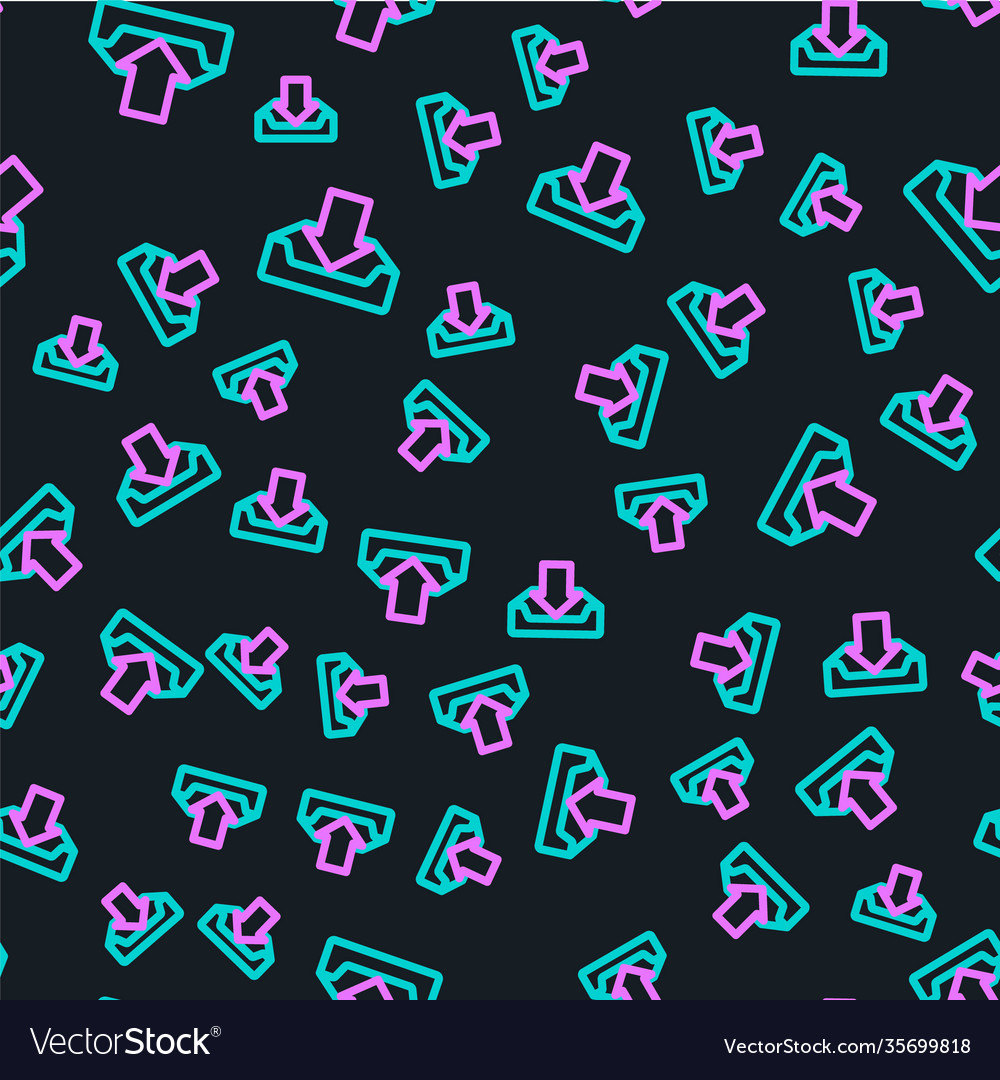 Line download inbox icon isolated seamless pattern Vector Image Line download inbox icon isolated seamless pattern