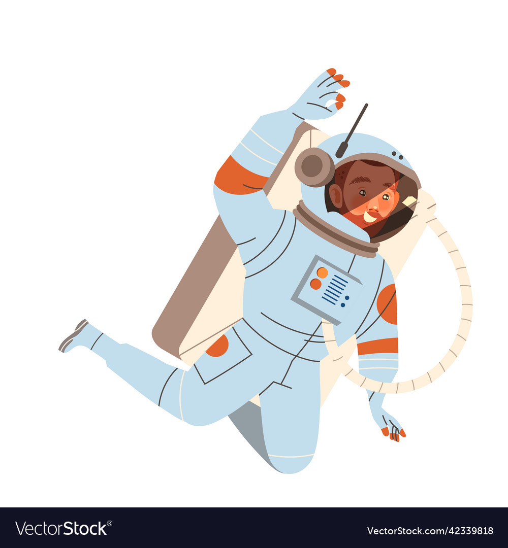Man astronaut character in outer space vector image Man astronaut character in outer space