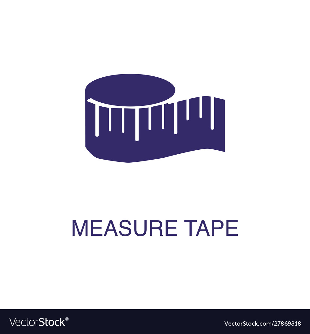 Measure tape element in flat simple style on white