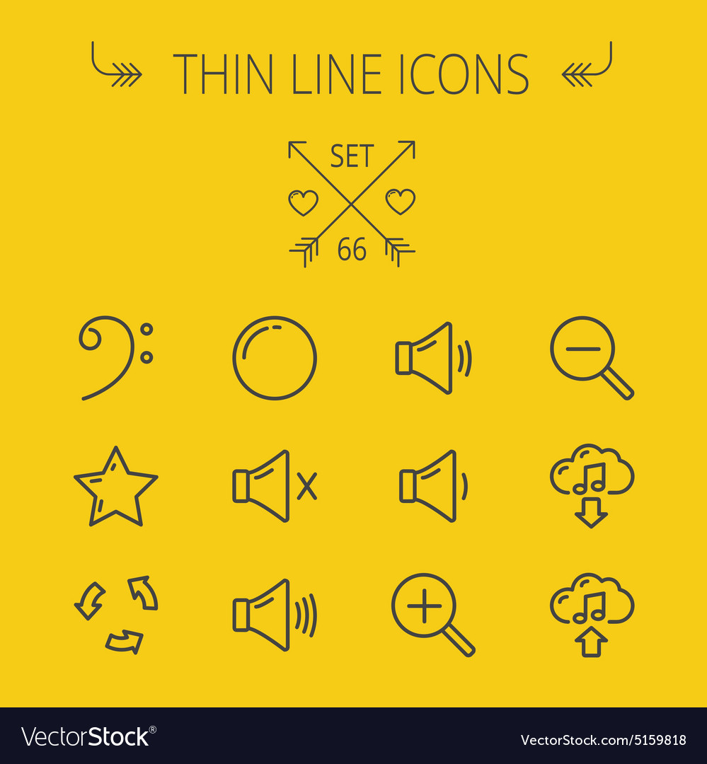 Music and entertainment thin line icon set