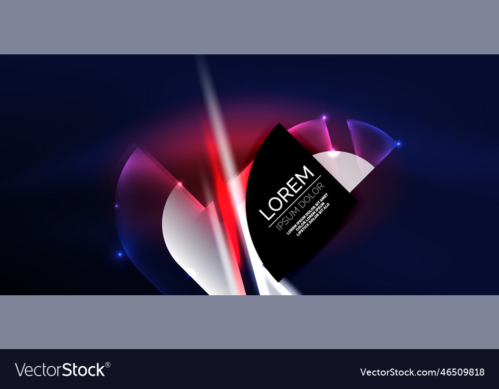 Neon round shapes lines and triangle elements hi