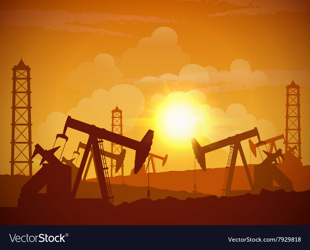 Oil Field Poster Royalty Free Vector Image - VectorStock