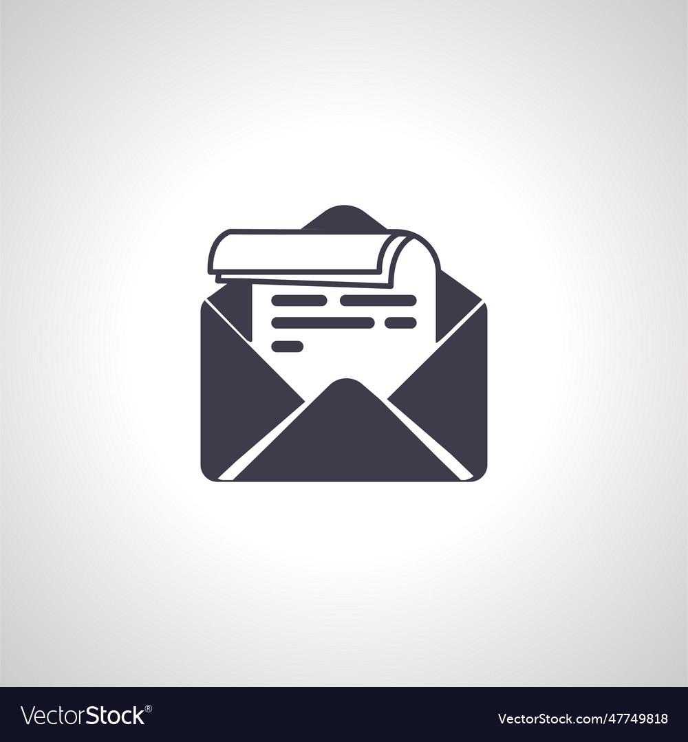 Opened envelope with letter inside open mail icon