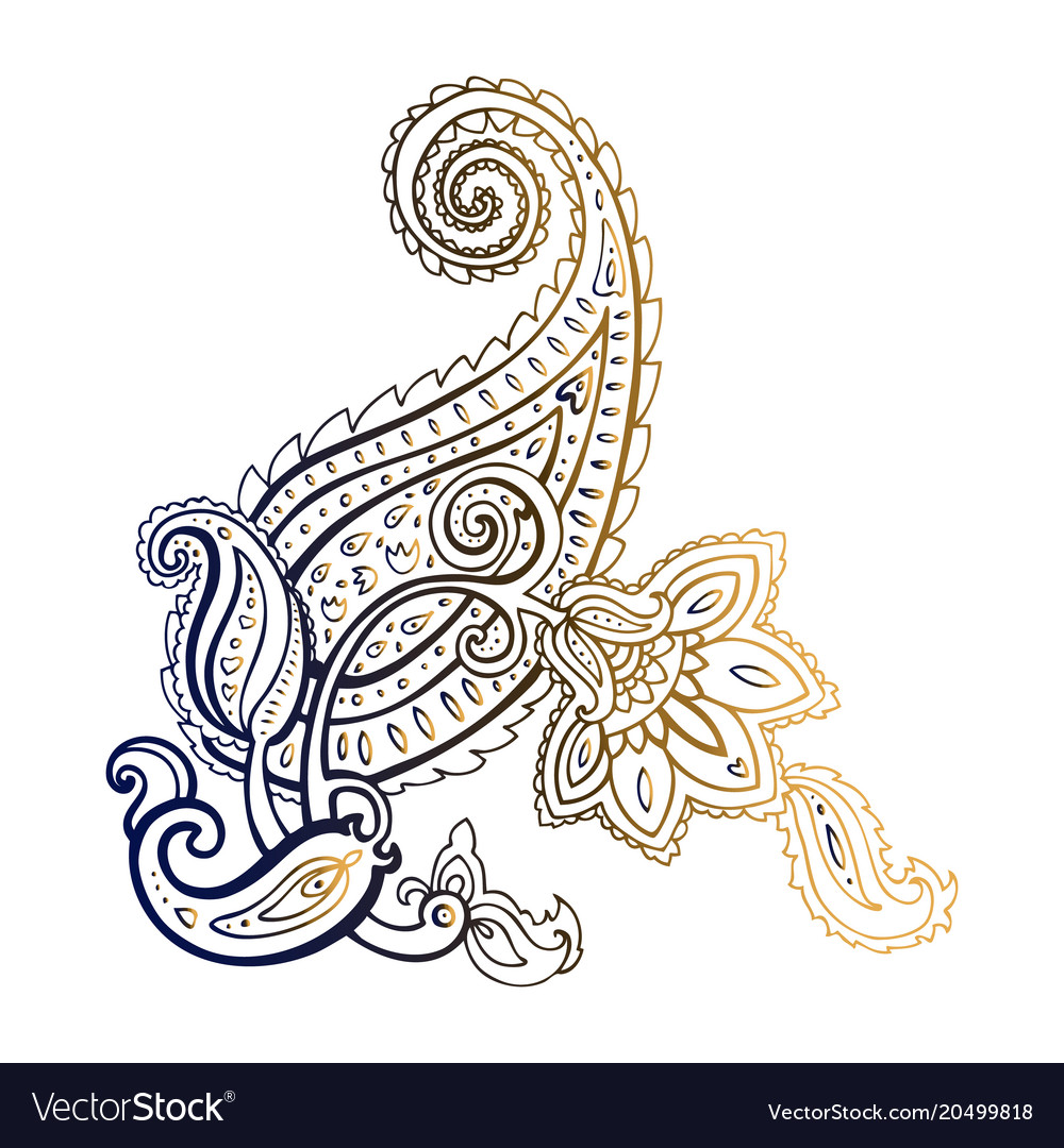 Paisley background hand drawn ornament