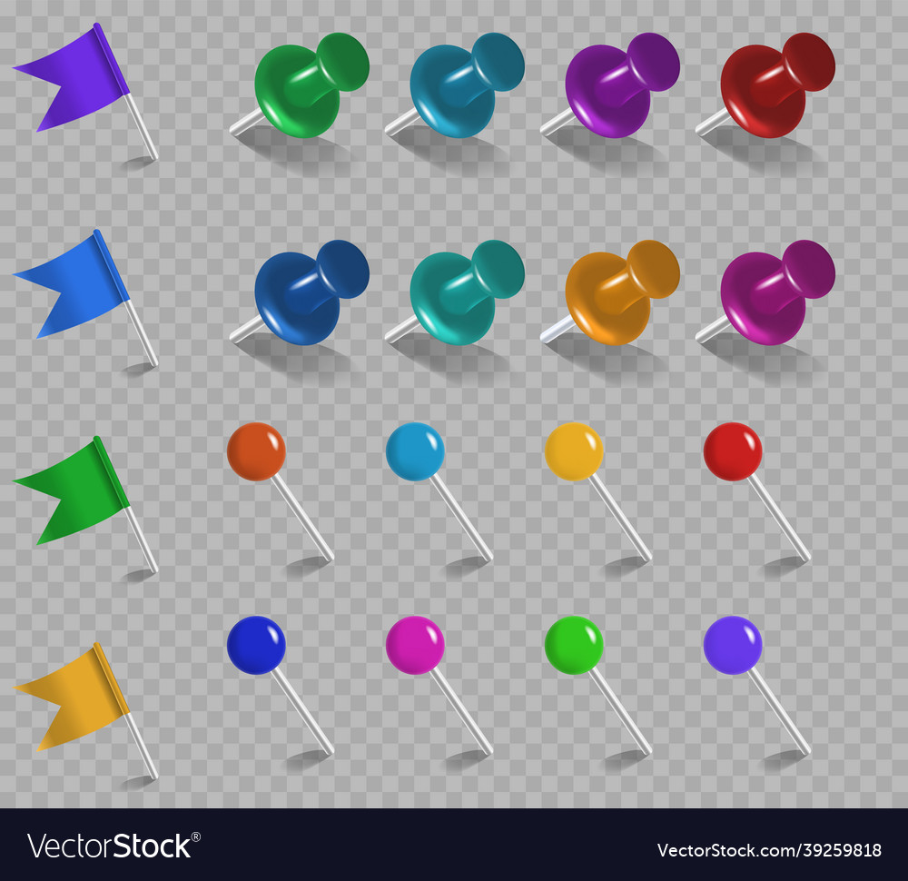 Pins flags tacks set