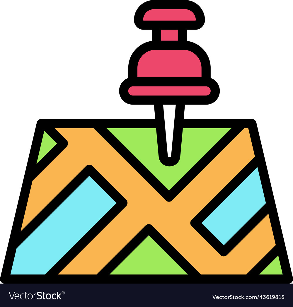 Pushpin on map icon location and navigation