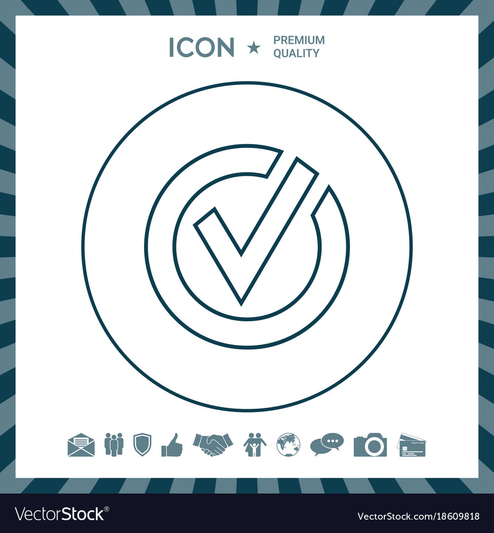 Rounded check mark line icon