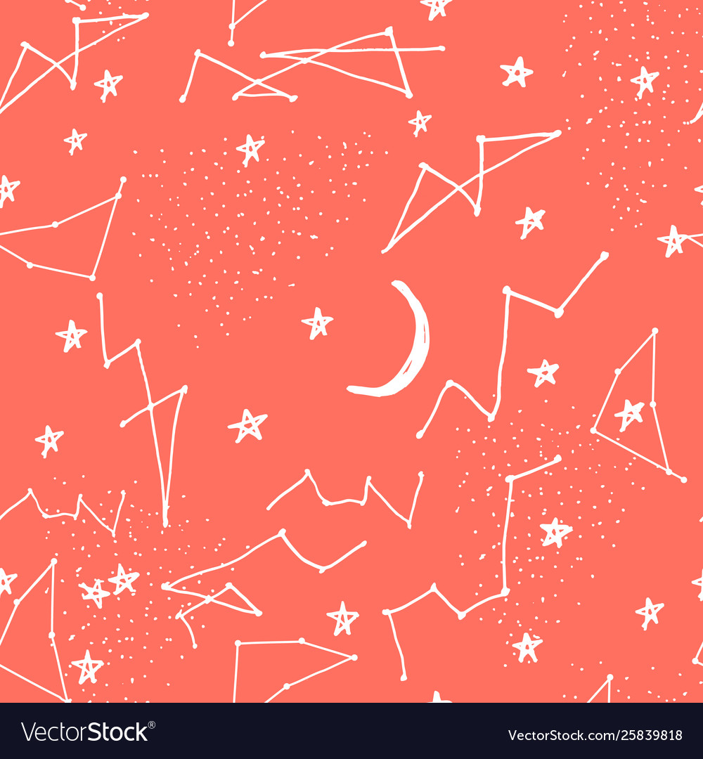 Seamless pattern with constellations vector image Seamless pattern with constellations