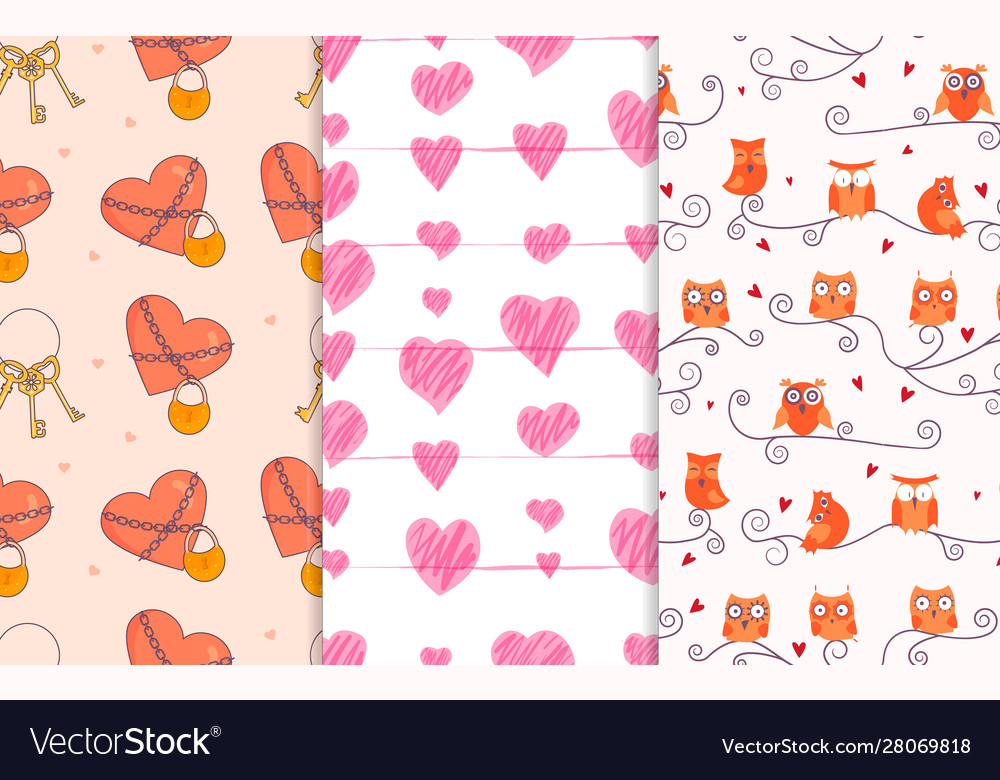 Seamless pattern with hear