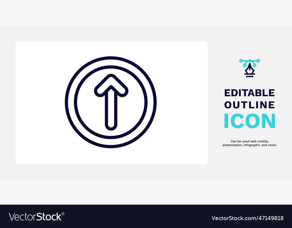 Up arrow fold button icon thin line