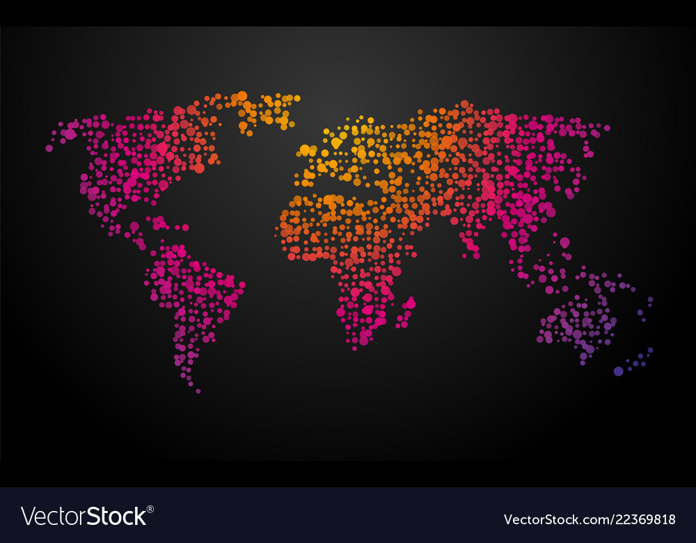World map dots color gradient Vector Image World map dots color gradient