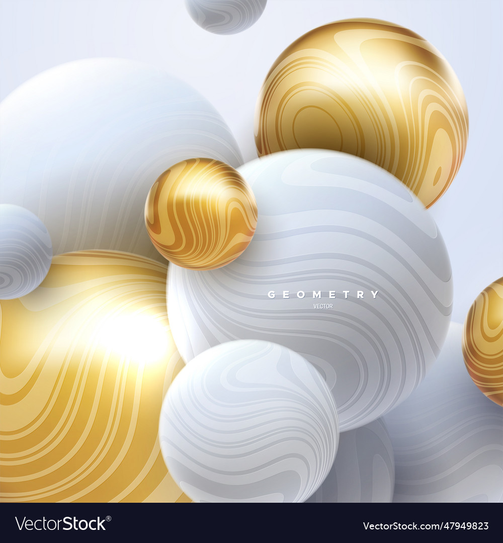 Abstract background with 3d dynamic spheres vector image Abstract background with 3d dynamic spheres