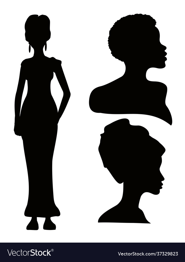 African american young woman face and figure