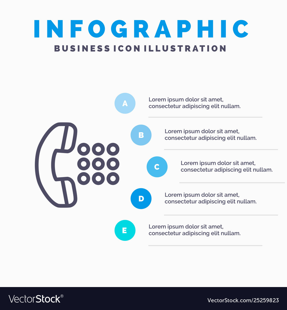 Apps call dial phone line icon with 5 steps Vector Image Apps call dial phone line icon with 5 steps