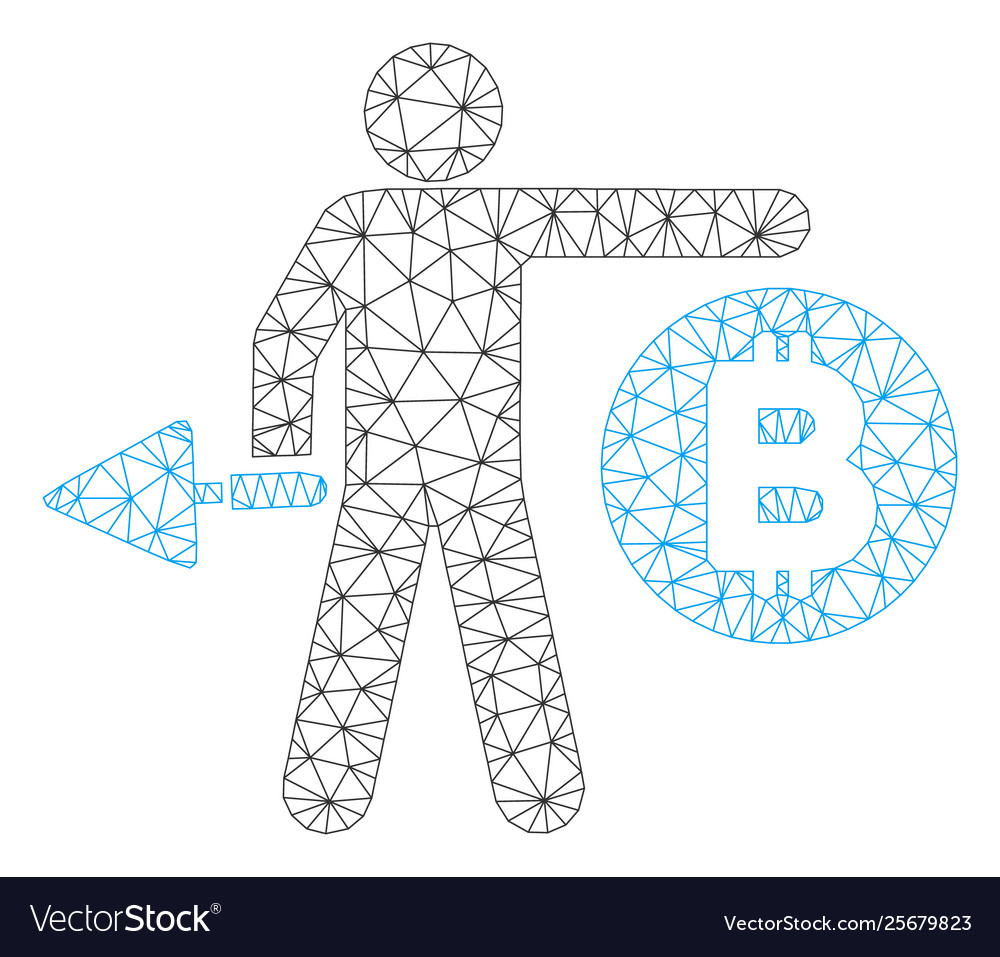 Bitcoin miner mesh 2d model vector image Bitcoin miner mesh 2d model