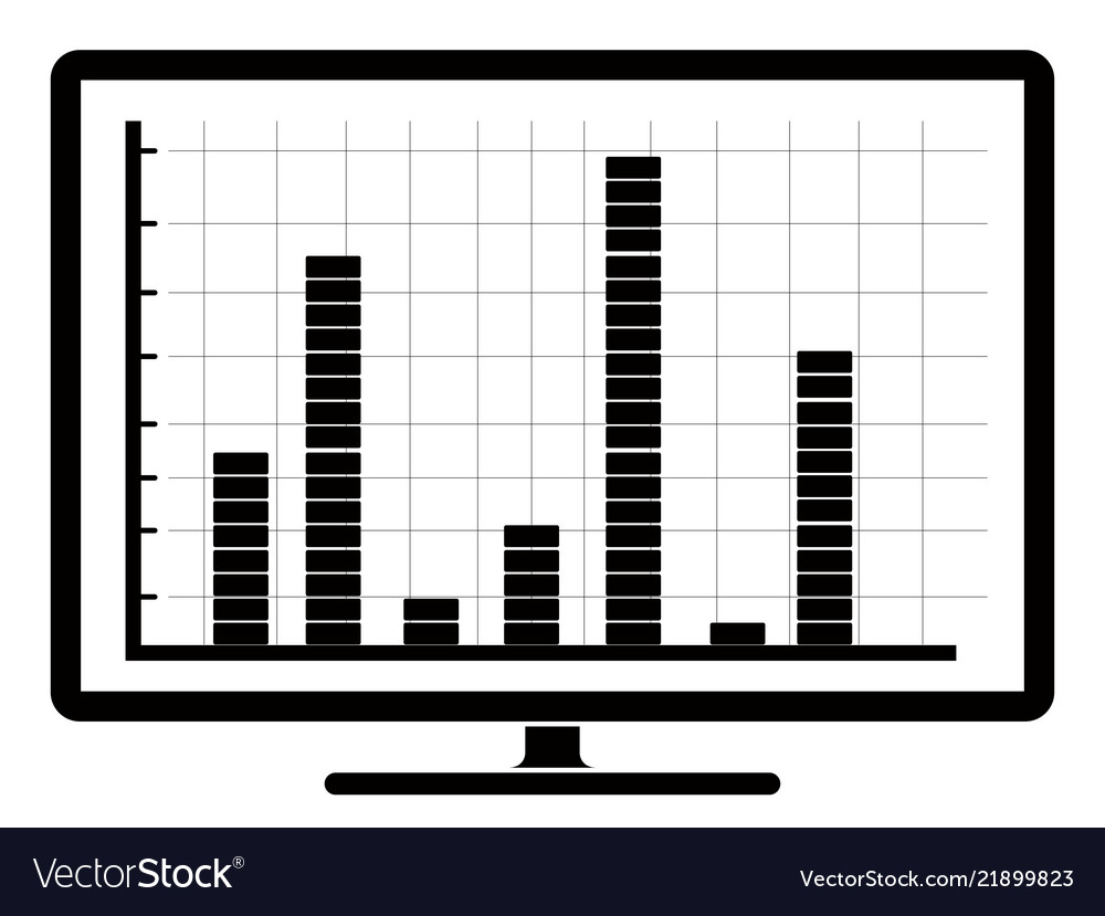 Business graph on a computer screen Vector Image Business graph on a computer screen