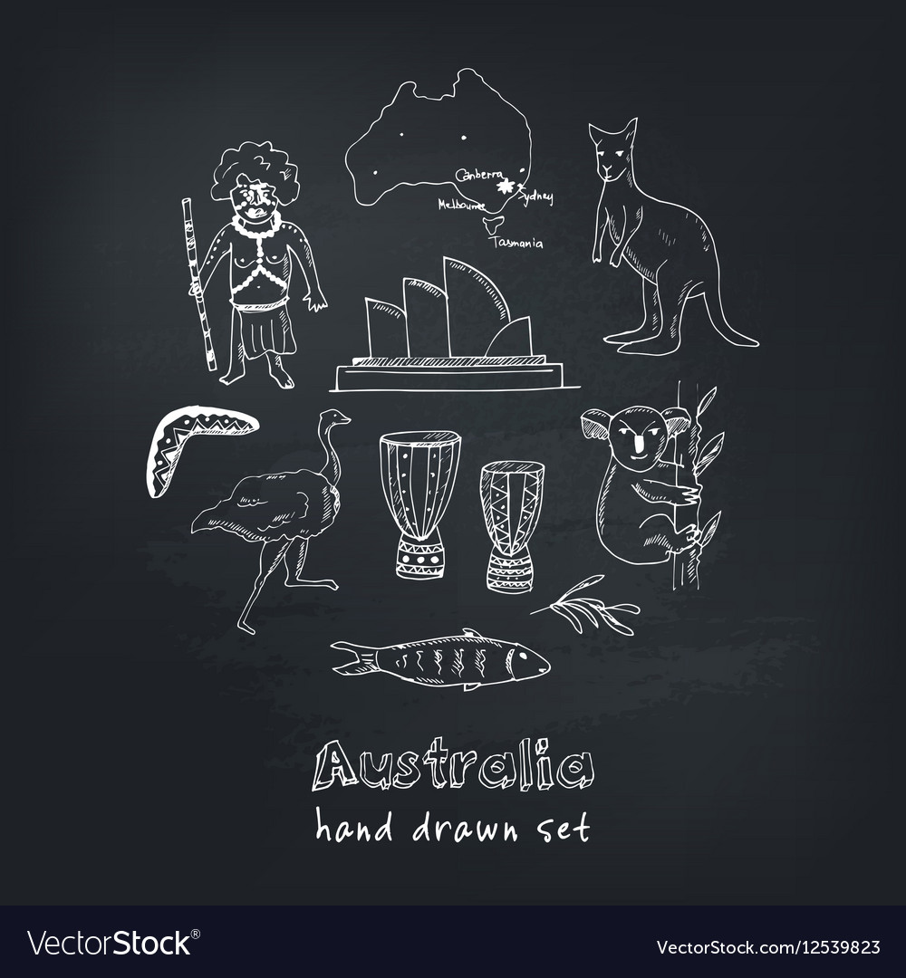 Collection of australia doodle