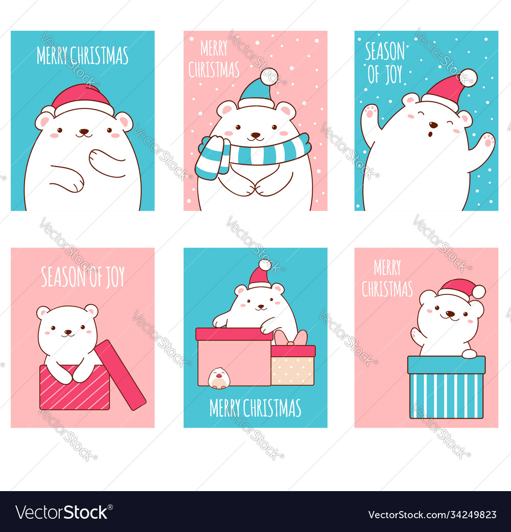 Süße Weihnachten Polar Bear Geschenk Tags & Abzeichen