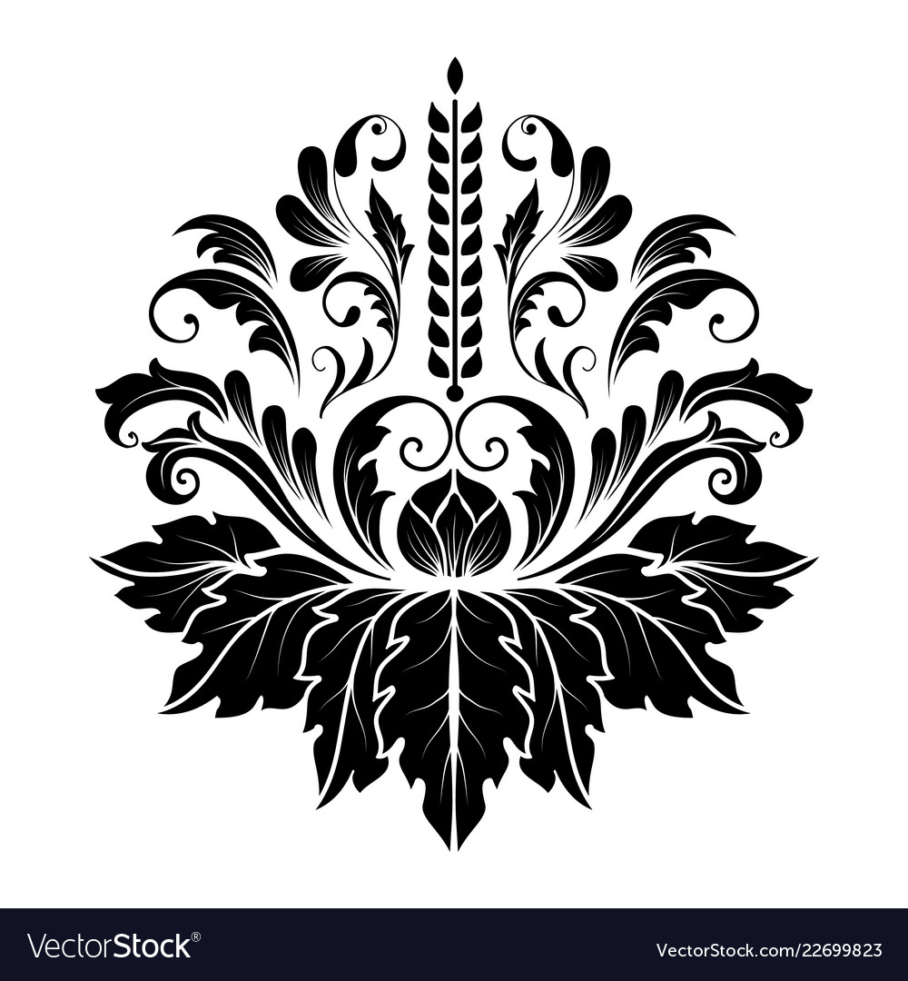 Damask element isolated central