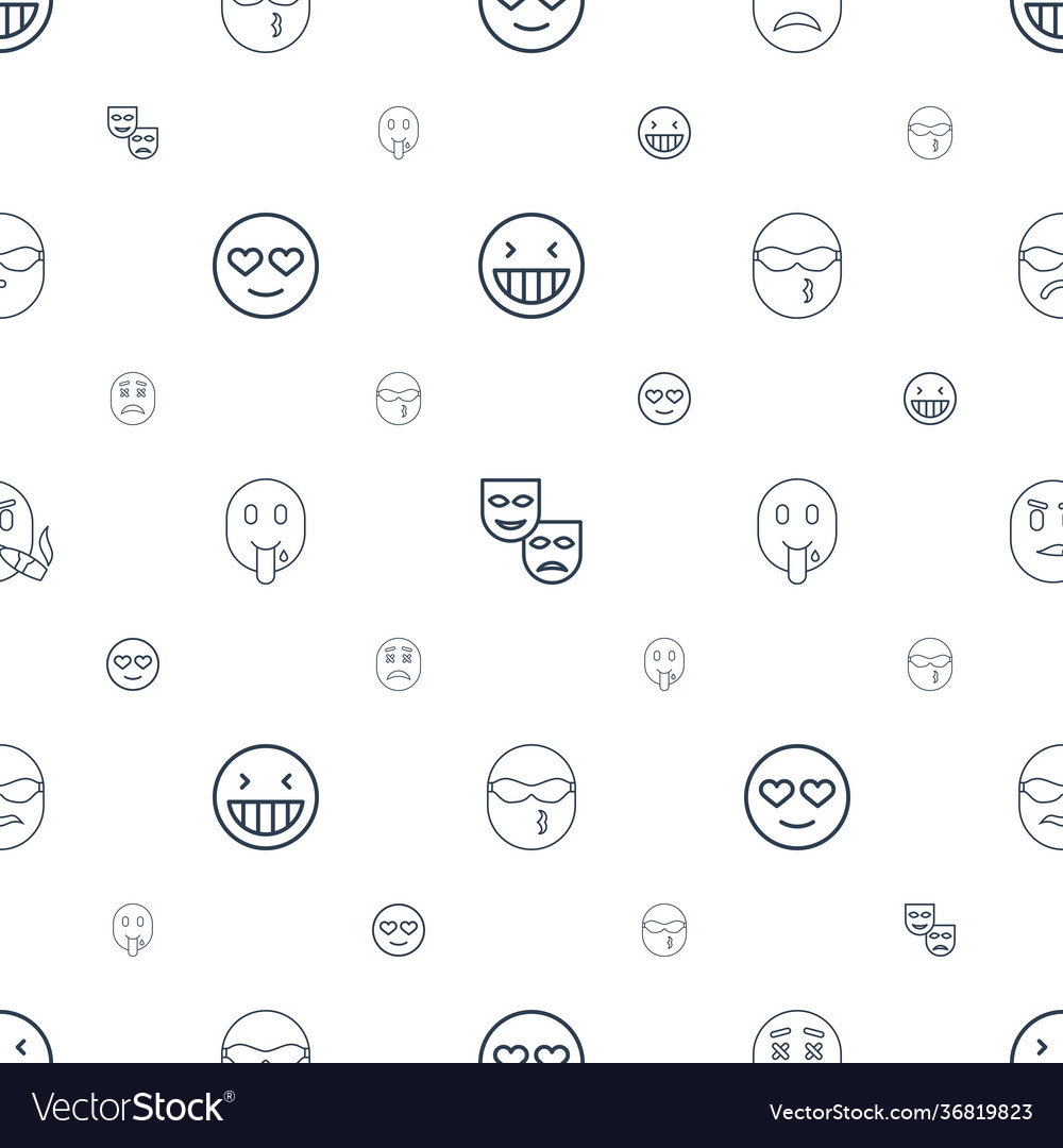 Expression icons pattern seamless white background