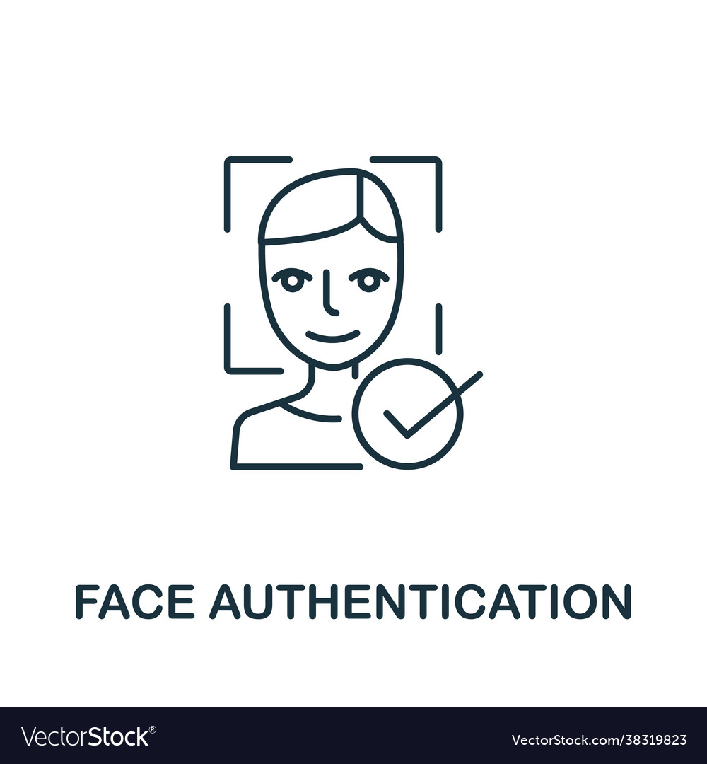 Face authentication icon from