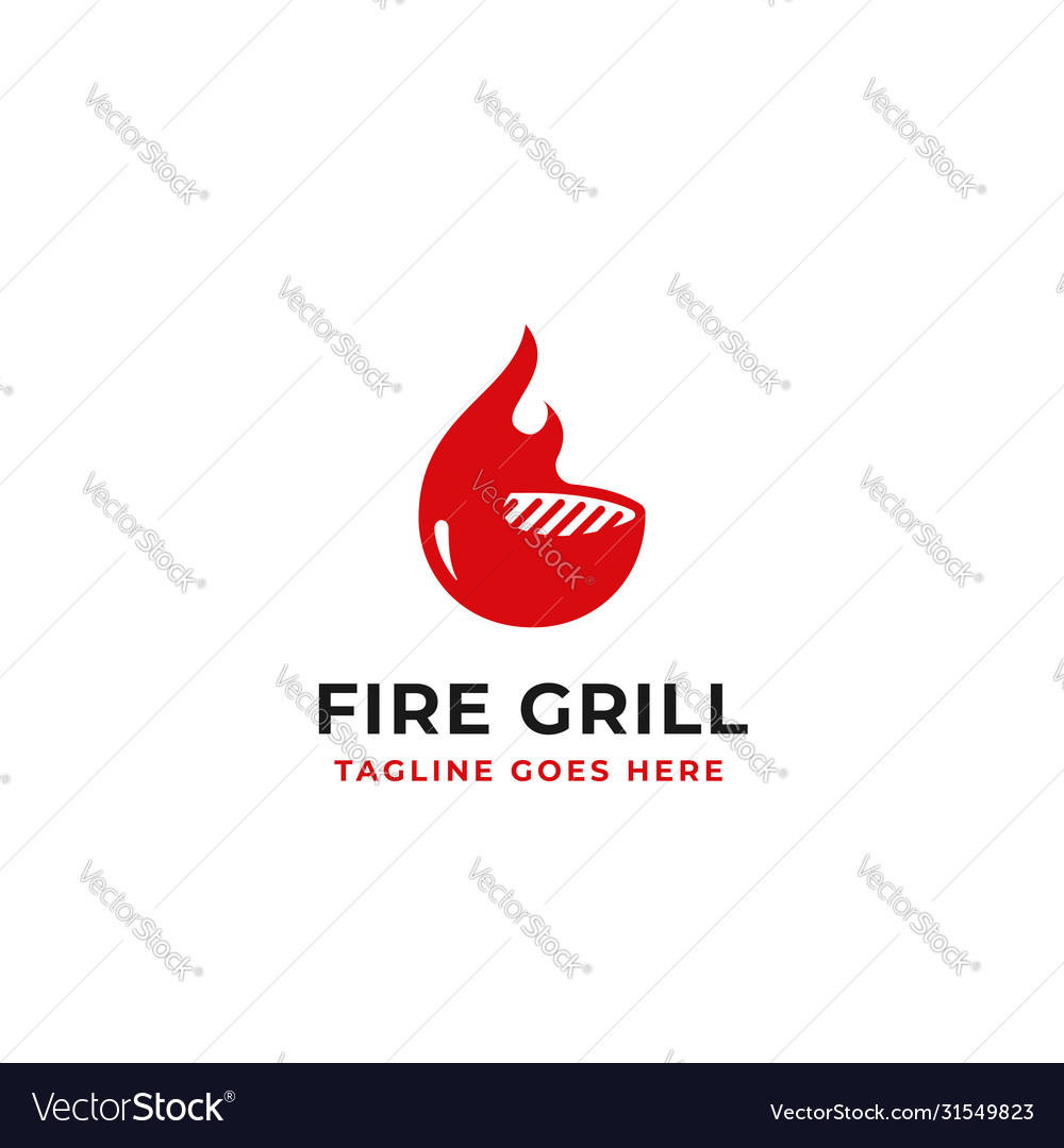 Fire grill logo design for beef restaurant brand