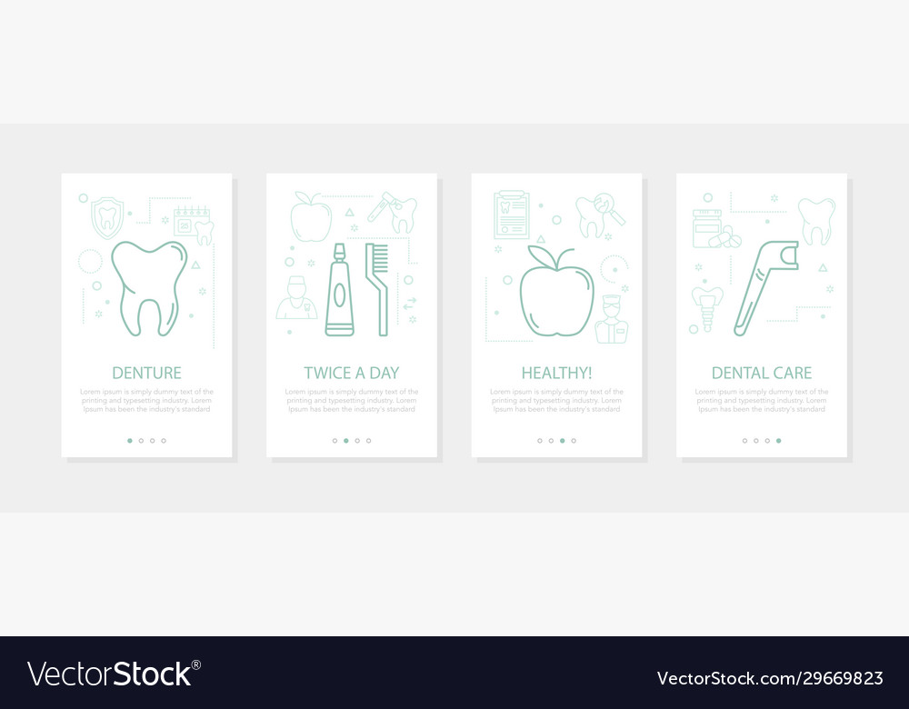 Four vertical mobile banners for dentistry