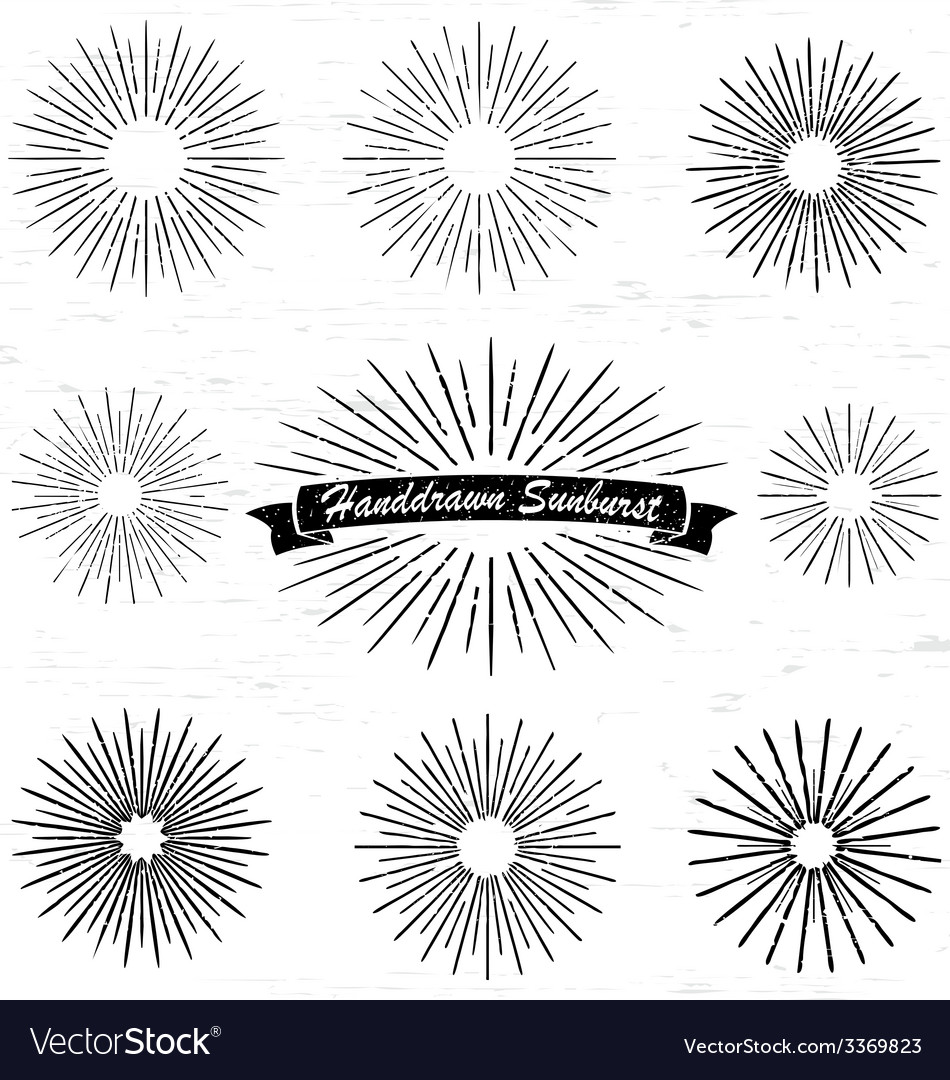 Download Handrawn Sunburst Royalty Free Vector Image - VectorStock