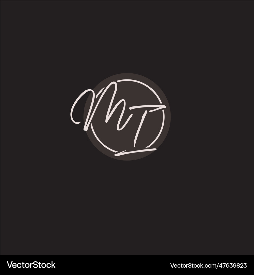 Initials mi logo monogram with simple circle line Vector Image