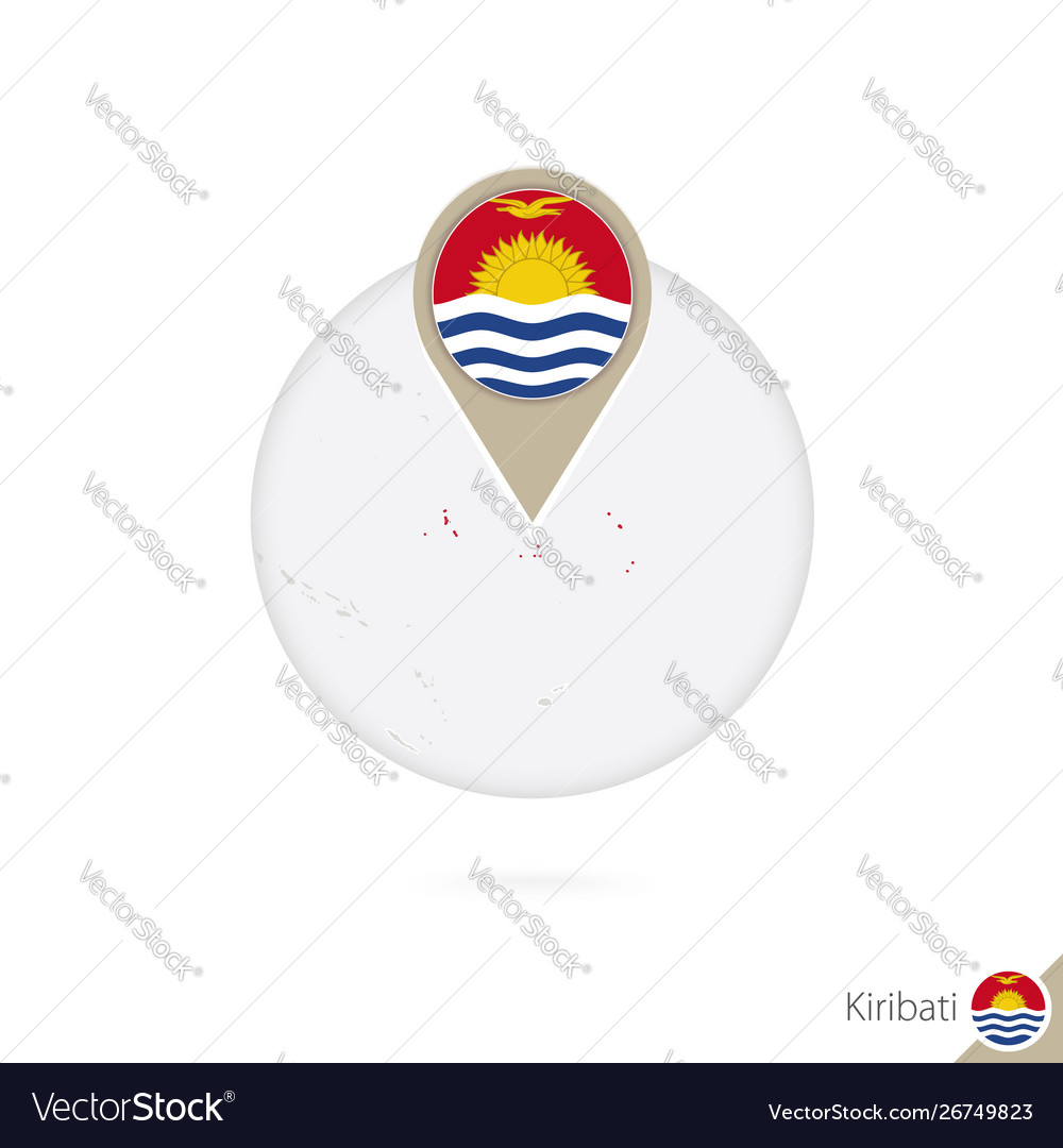 Kiribati map and flag in circle