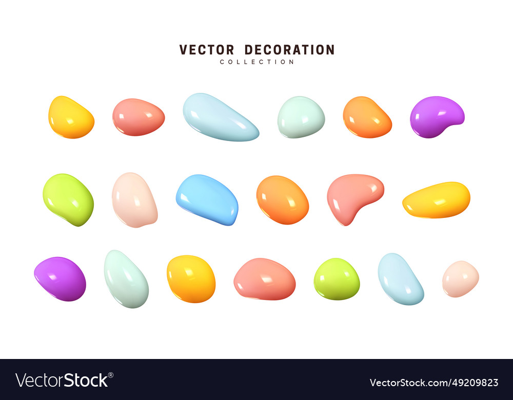 Liquid 3d shapes with colorful gradient in color Vector Image